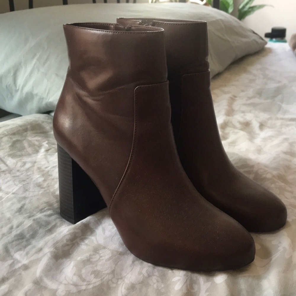 Brown heeled boots